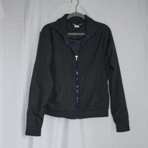 Under Armour Gray Women's Zip Windbreaker Purple Accents Textured Medium